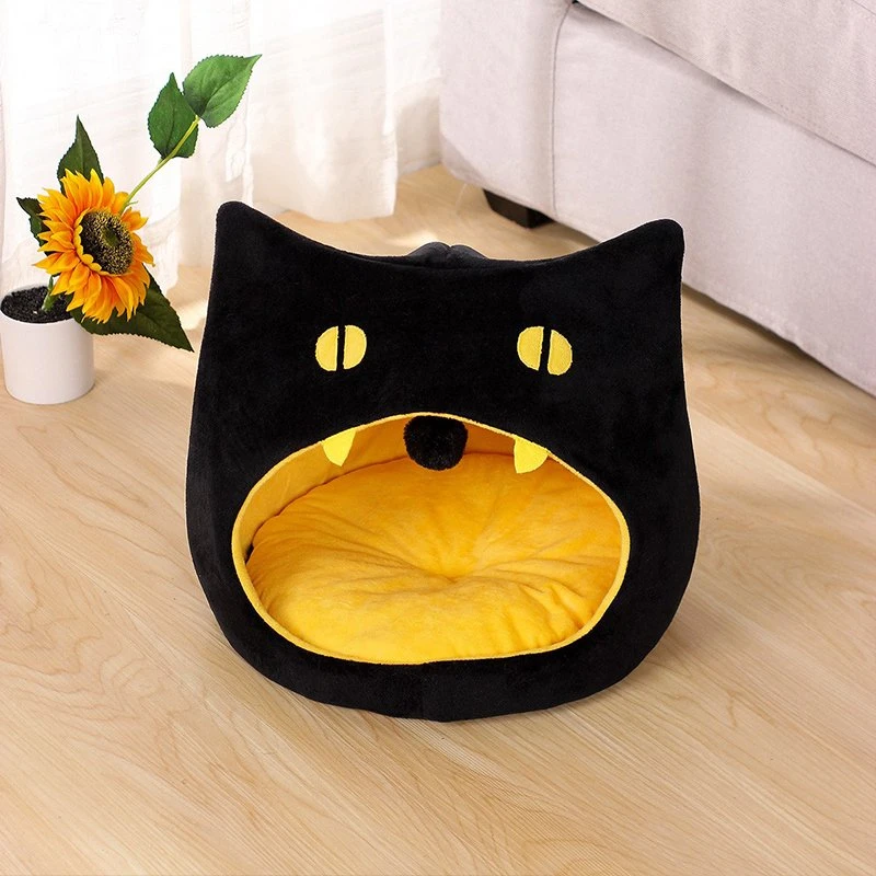Interactive Slow FeederWarm Corduroy Cat Bed Bowl
