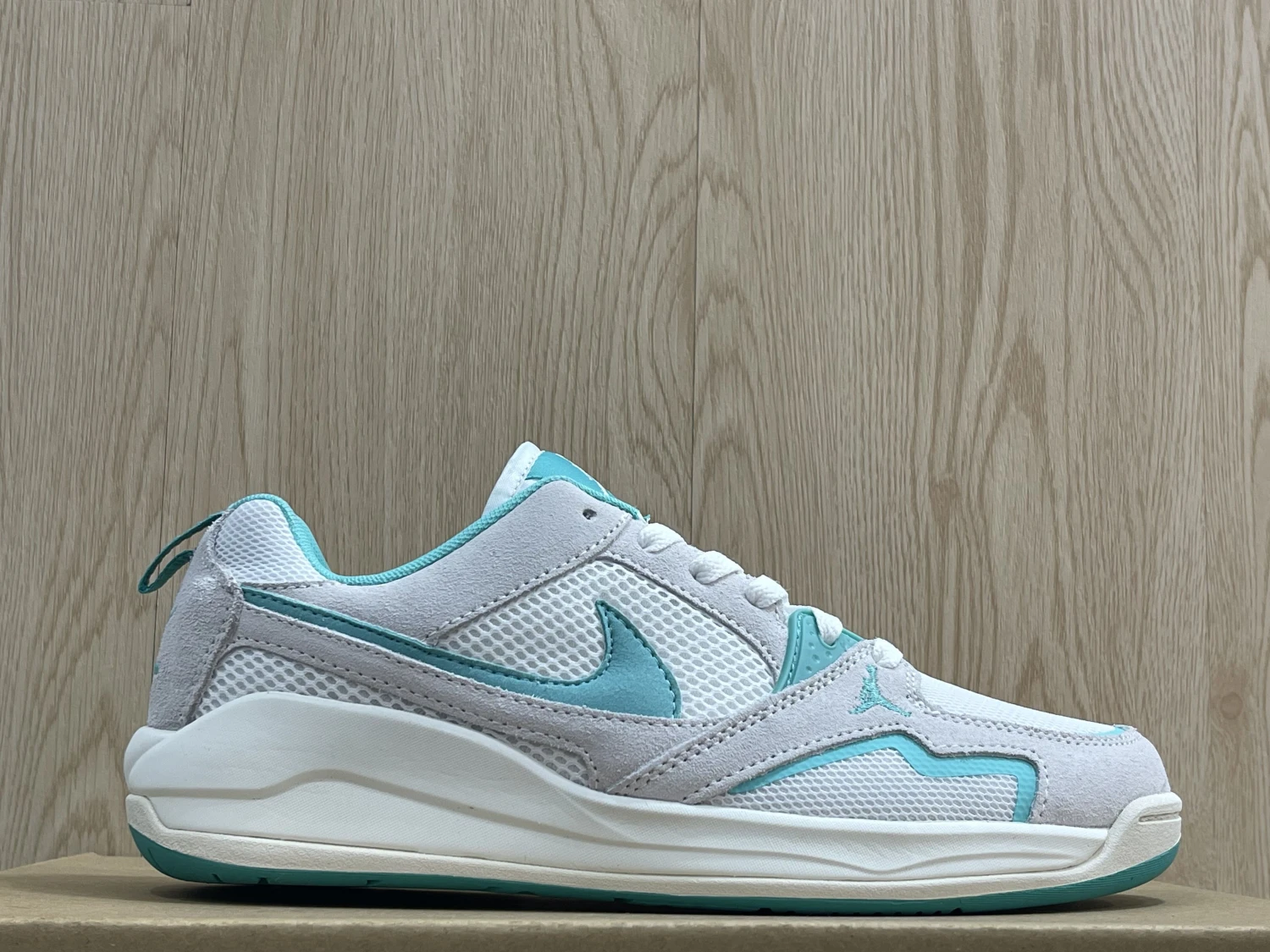 Nike Air Jordan White Aqua Mesh Lifestyle Sneaker