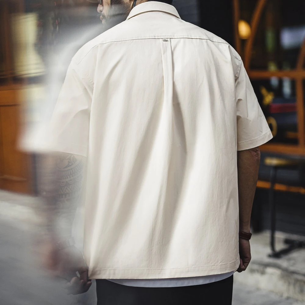 Men's Vintage Inkjet Print Cuban Collar Shirt