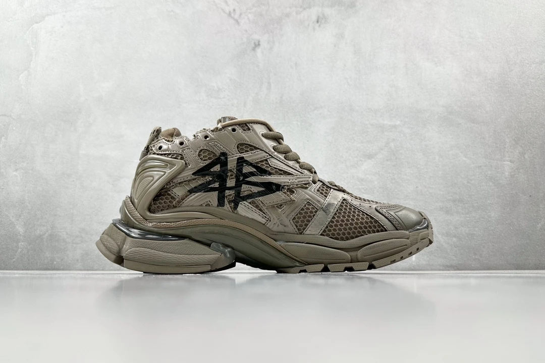 Balenciaga 3XL Taupe Grey Graffiti Designer Sneaker