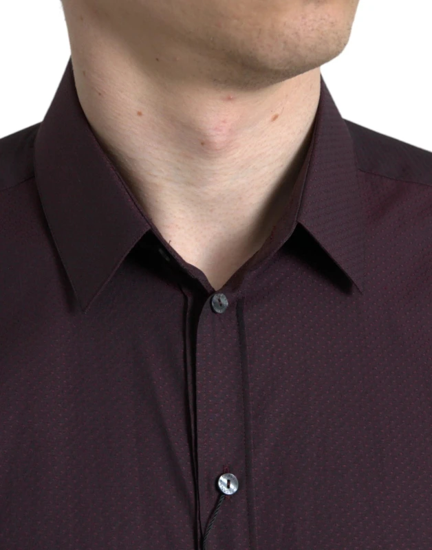 Dolce & Gabbana MARTINI Slim Fit White Cotton Dress Shirt