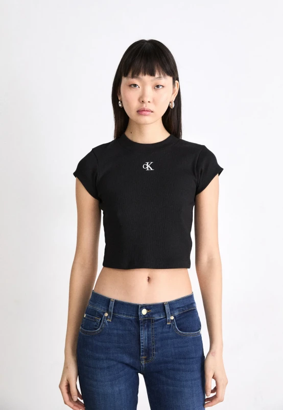 Calvin Klein Jeans Women's Black Printed T-Shirt
