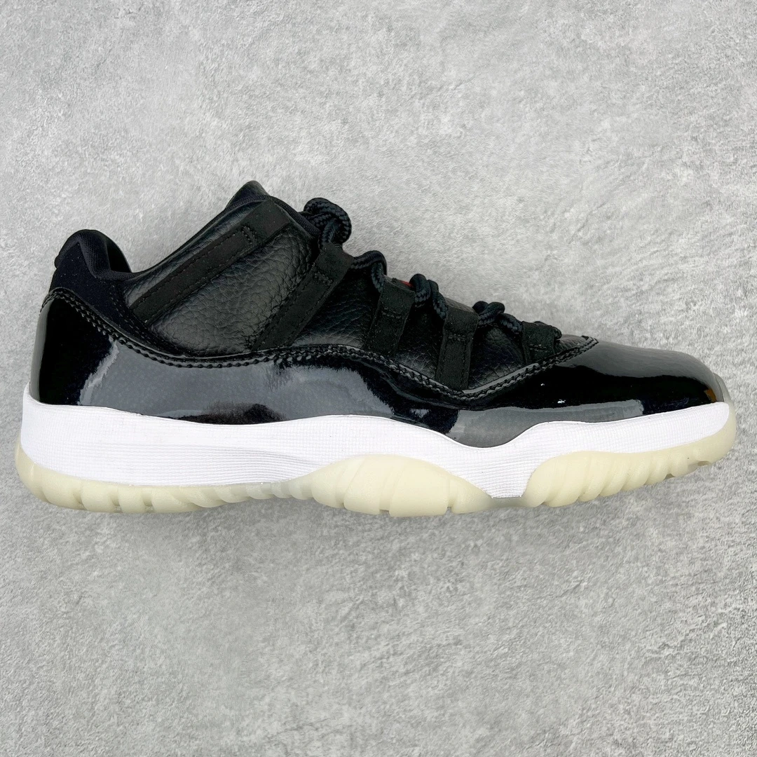 Air Jordan 11 Low "Triple Black with Red Jumpman" Premium Sneakers
