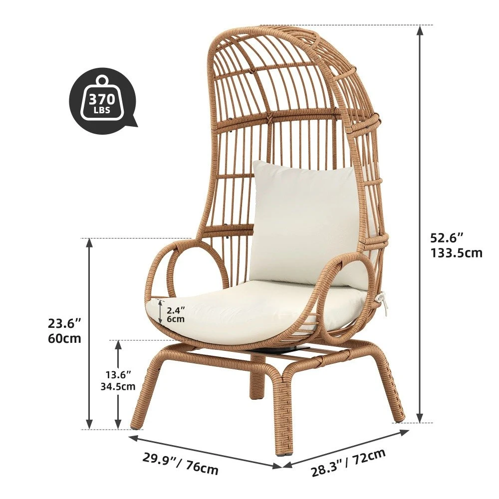 360° Swivel Wicker Egg Chair