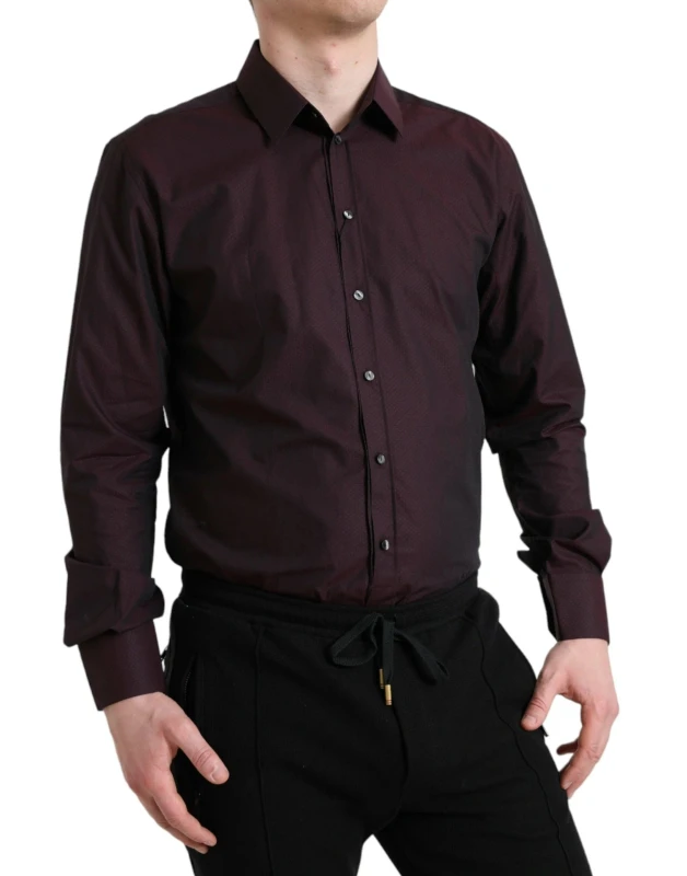 Dolce & Gabbana MARTINI Slim Fit White Cotton Dress Shirt