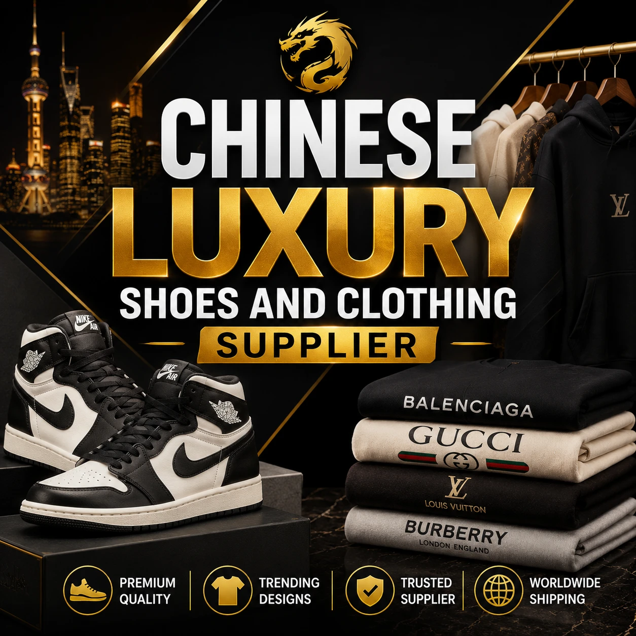 Chinese Luxury Shoes And Clothing Supplier