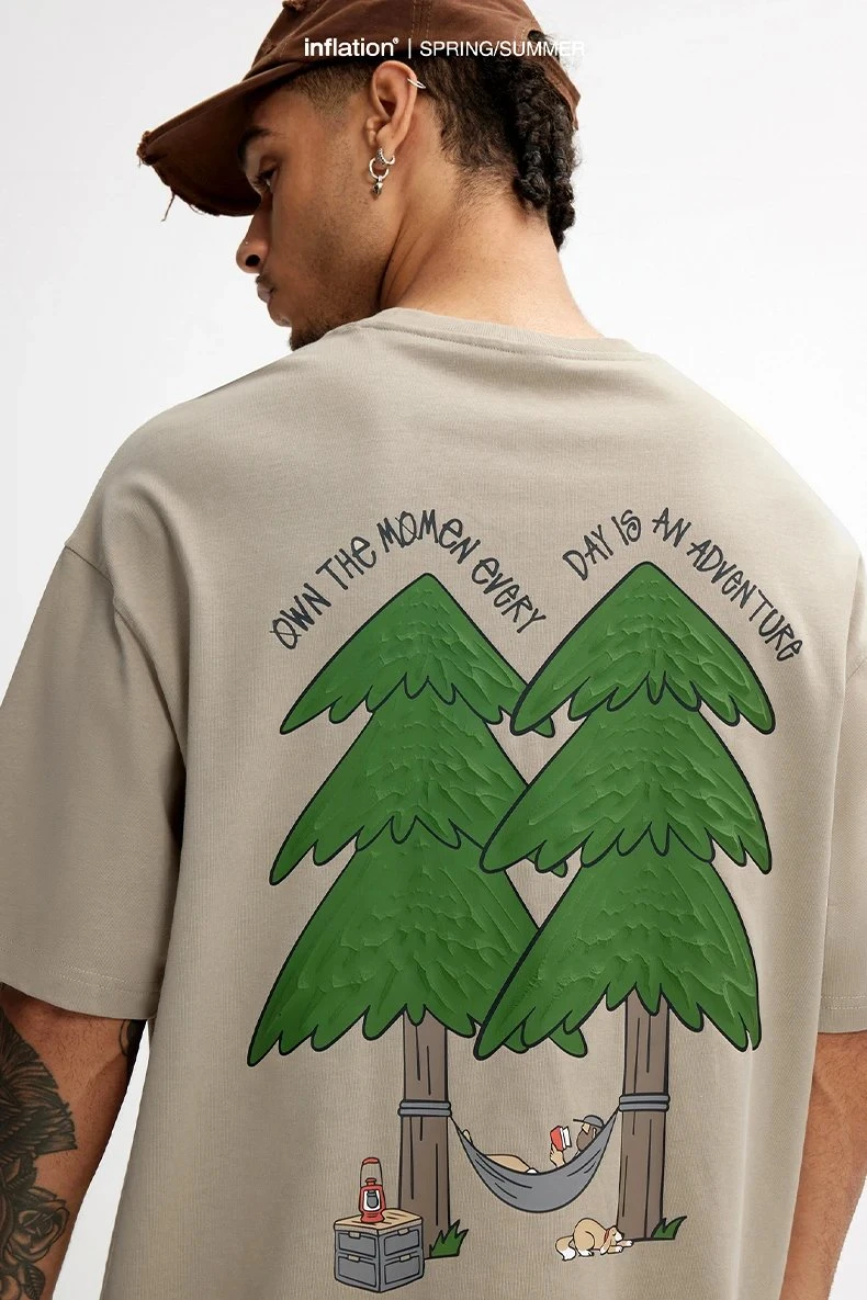 Heavyweight Oversized Pine Tree Puff Print T-Shirt