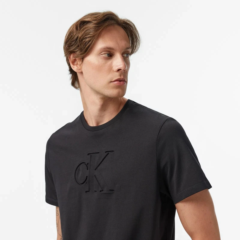 Calvin Klein Jeans Men's Printed Black Cotton T-Shirt
