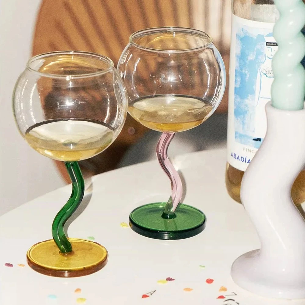 Colorful Bubble Glass Goblet