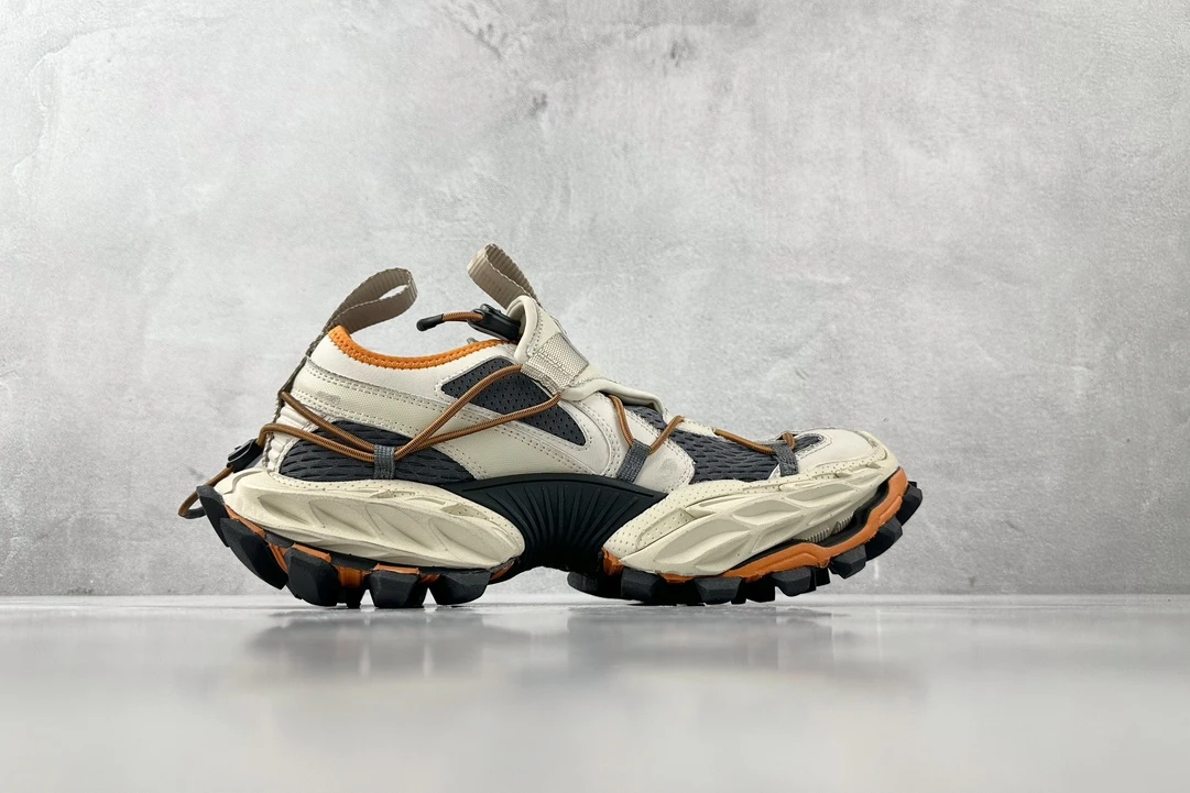 Balenciaga Track Sandal – Beige / Orange Technical Edition