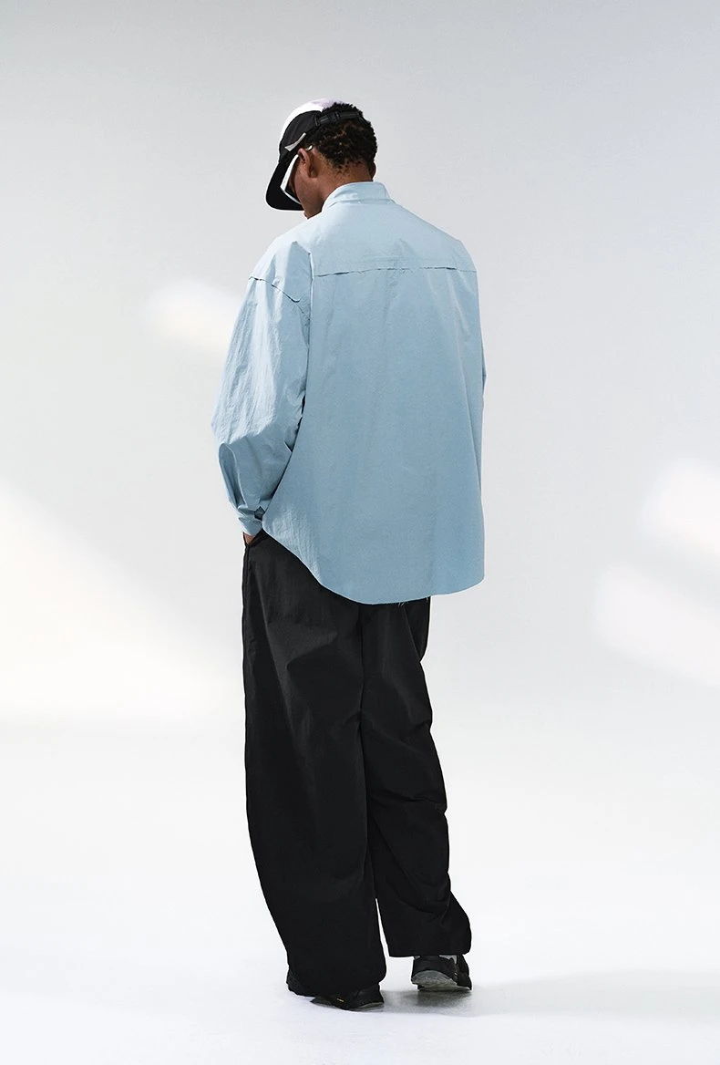 Men’s Curved Sleeve Quick-Dry Streetwear Shirt