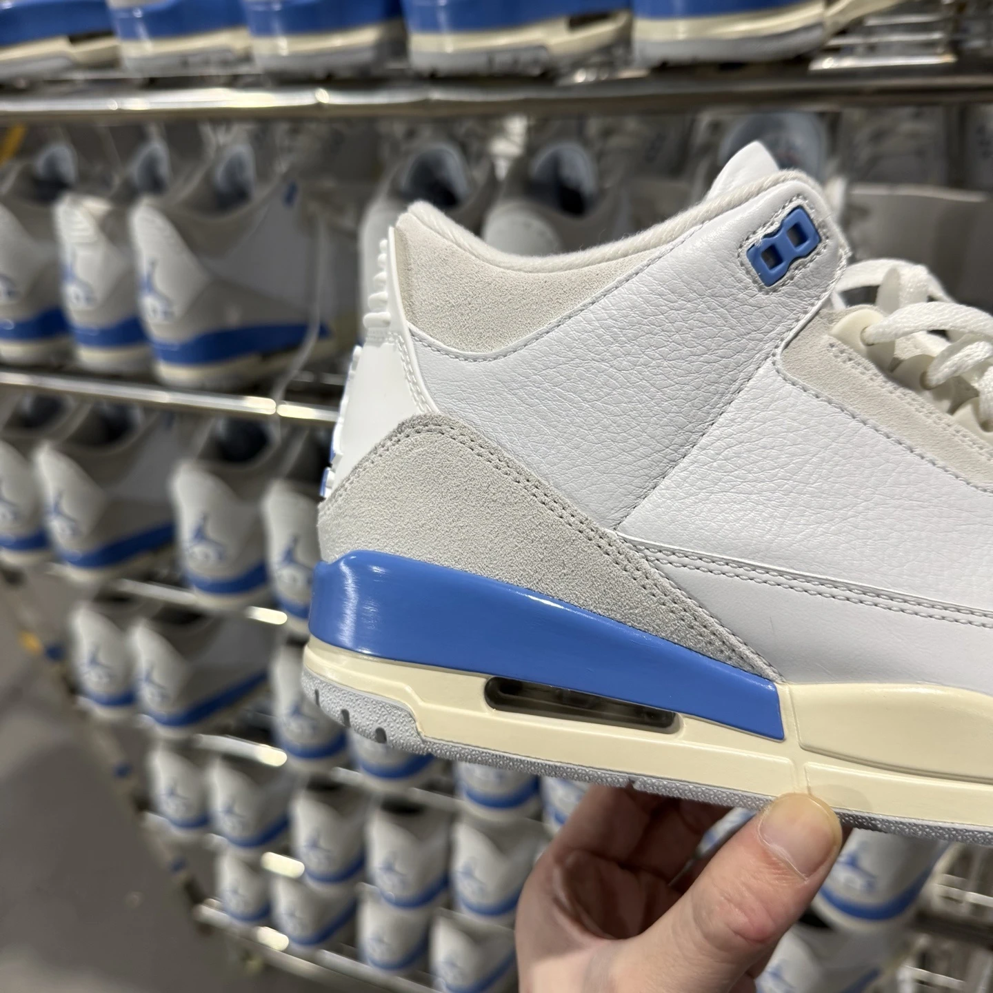Air Jordan 3 Retro "White University Blue" Sneakers – White/University Blue