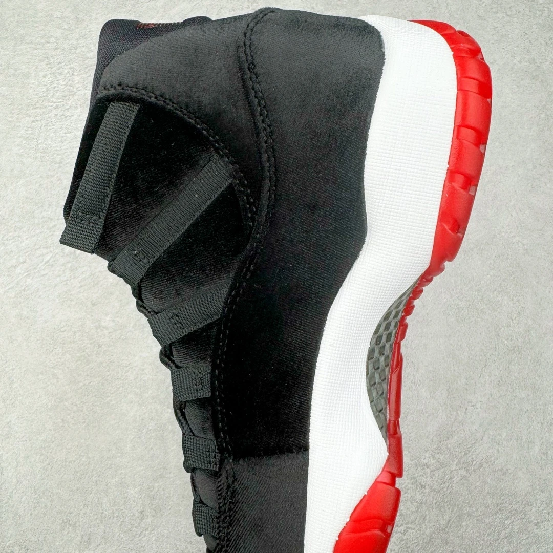 Air Jordan 11 Low "Triple Black & Red" Velvet Edition Premium Sneakers