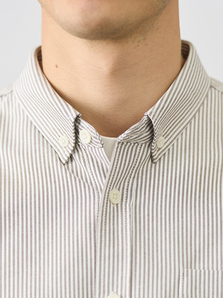 Oversize Oxford Vertical Stripe Shirt for Men