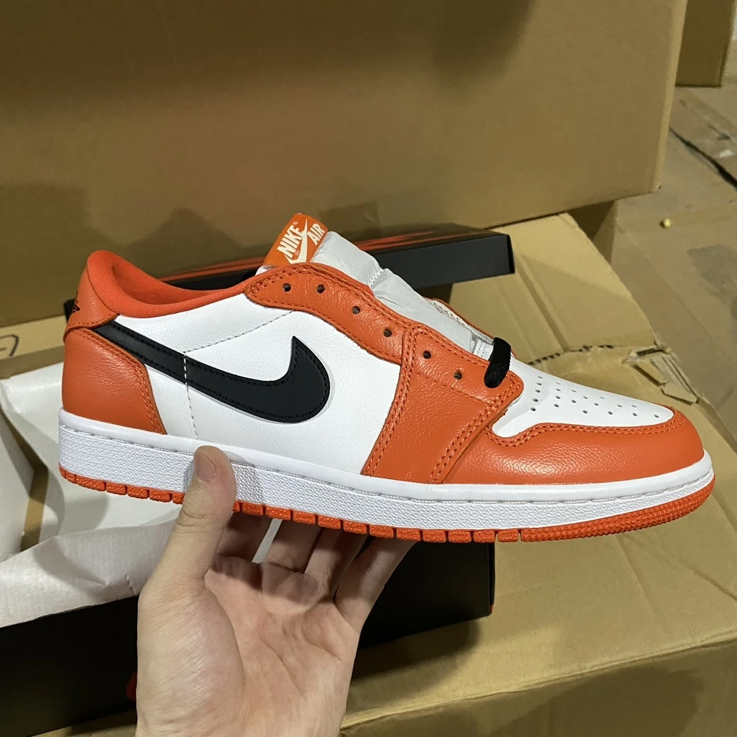 Air Jordan 1 Low Sneakers – White/Orange