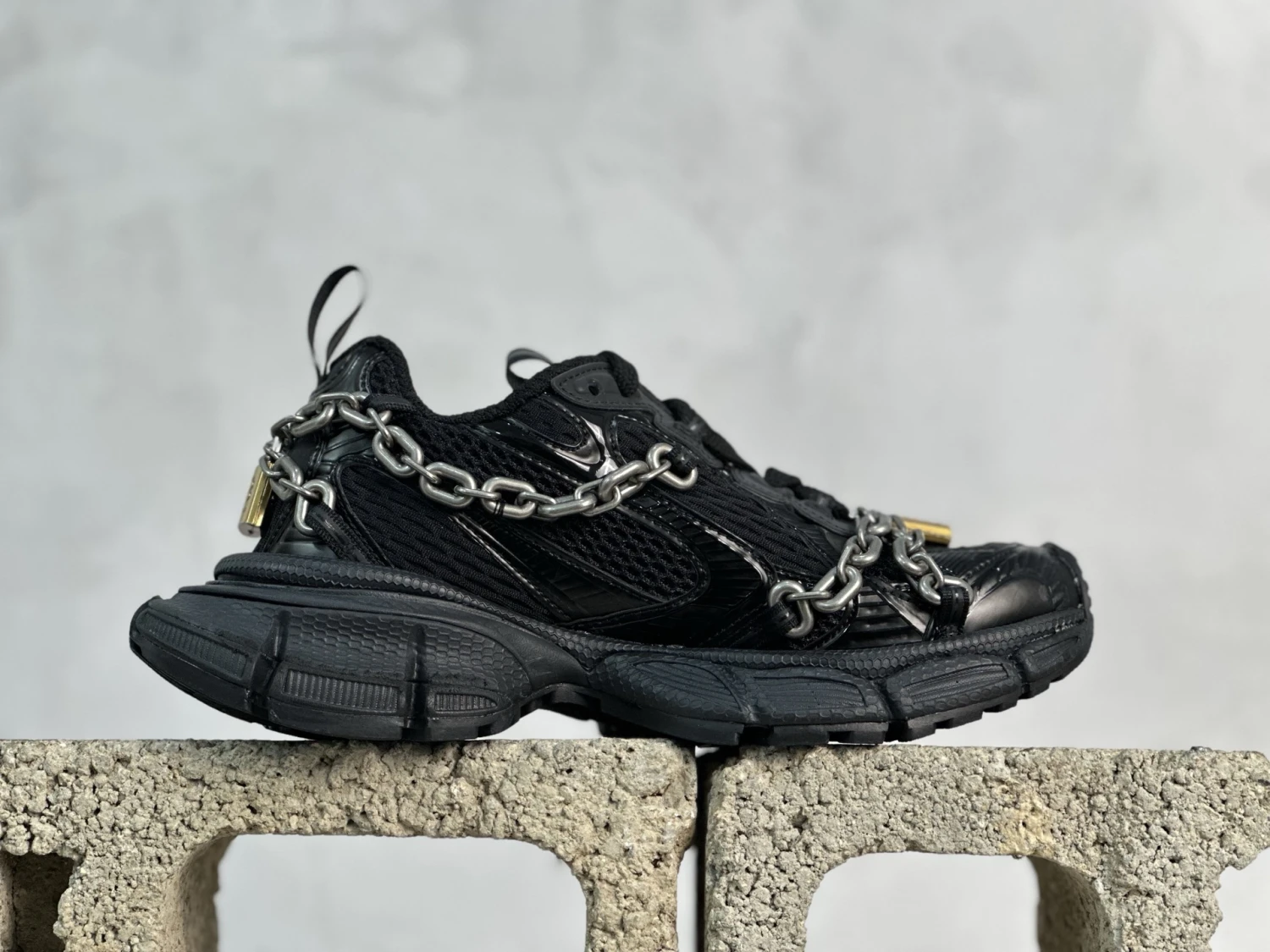 Balenciaga Runner Sneaker – Black Chain Lock Edition