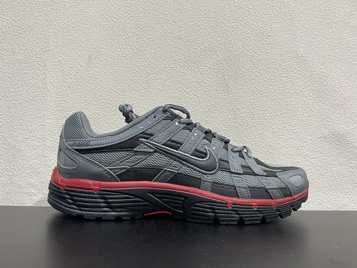 Nike Bomberman Series Sneakers – Dark Grey, Black & Crimson Red
