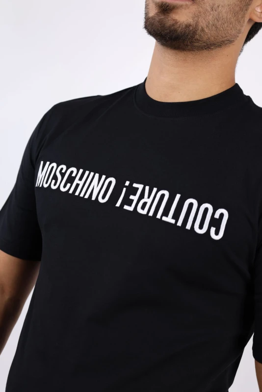 Moschino Men’s Black Printed Cotton T-Shirt