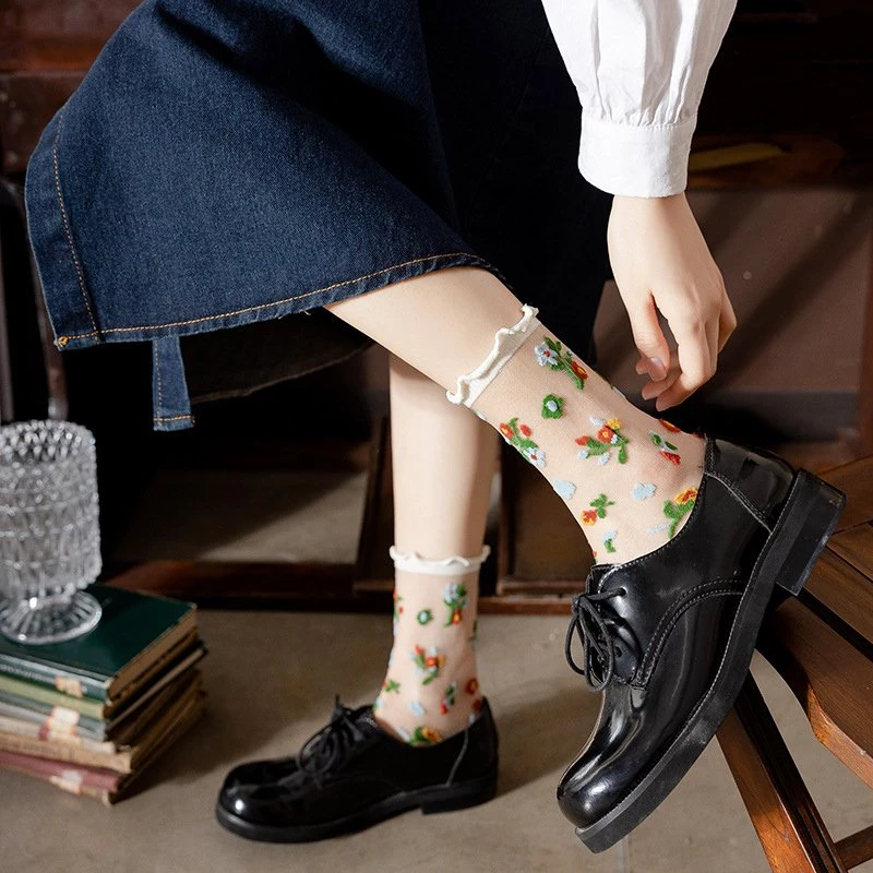 Women’s Floral Lace Ruffle Socks
