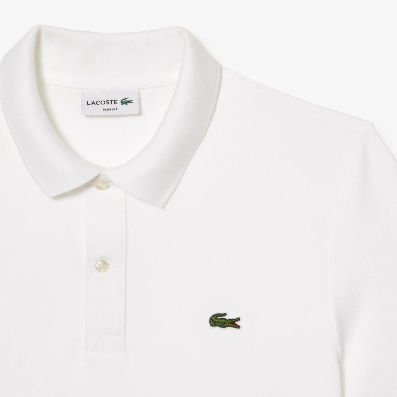 Lacoste Men's White Slim Fit L.12.12 Piqué Polo Shirt