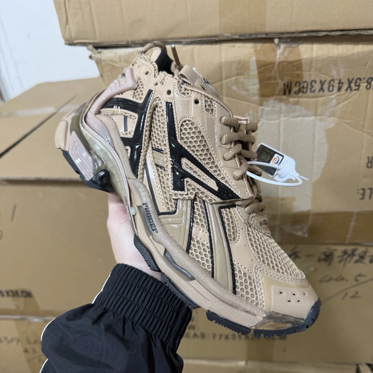 Balenciaga Track Sneaker – Sand Beige & Black Edition