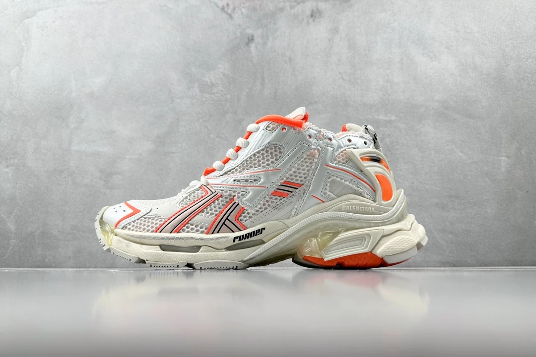 Balenciaga Runner White Neon Orange Designer Sneaker