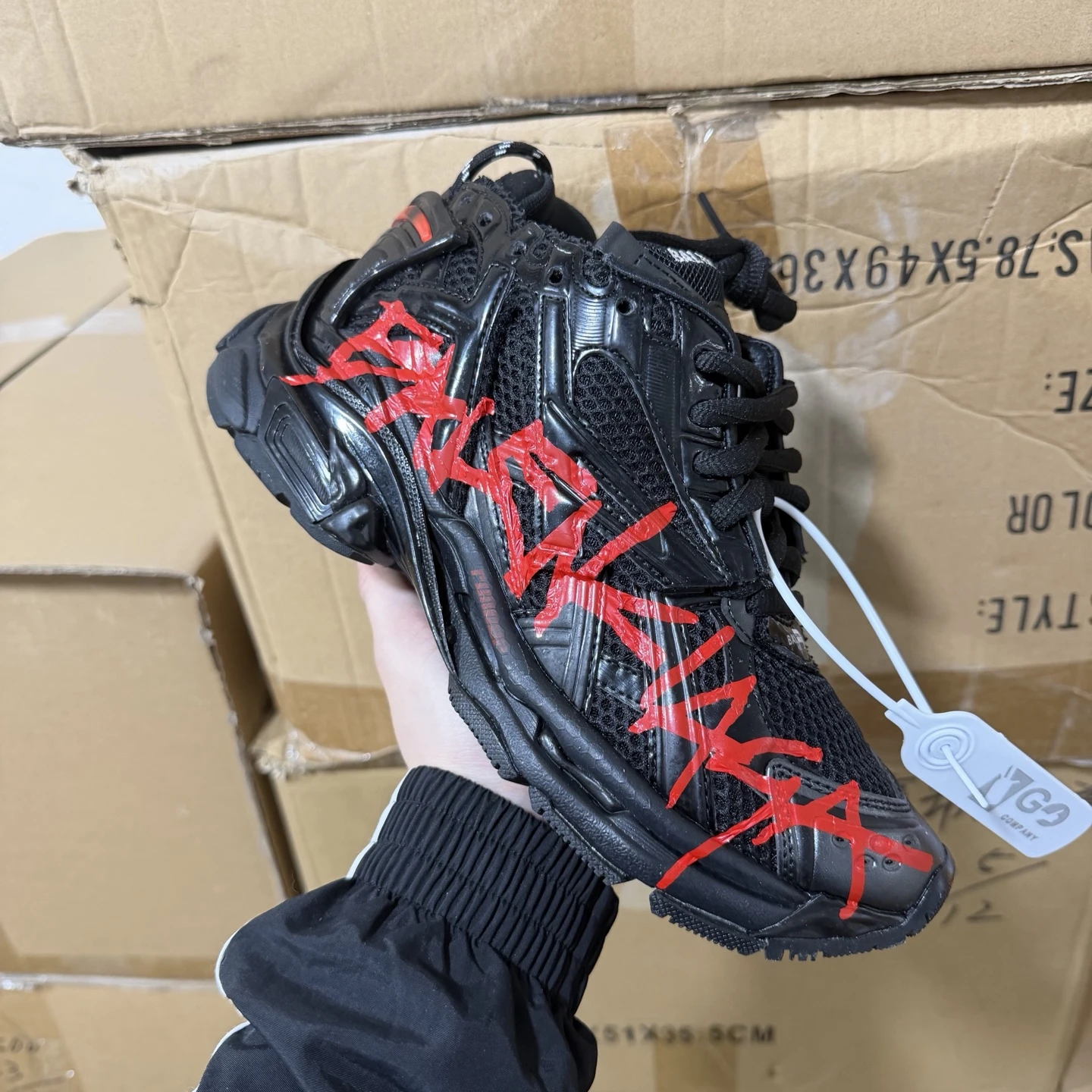 Balenciaga Track Sneaker – Black Red Graffiti Edition