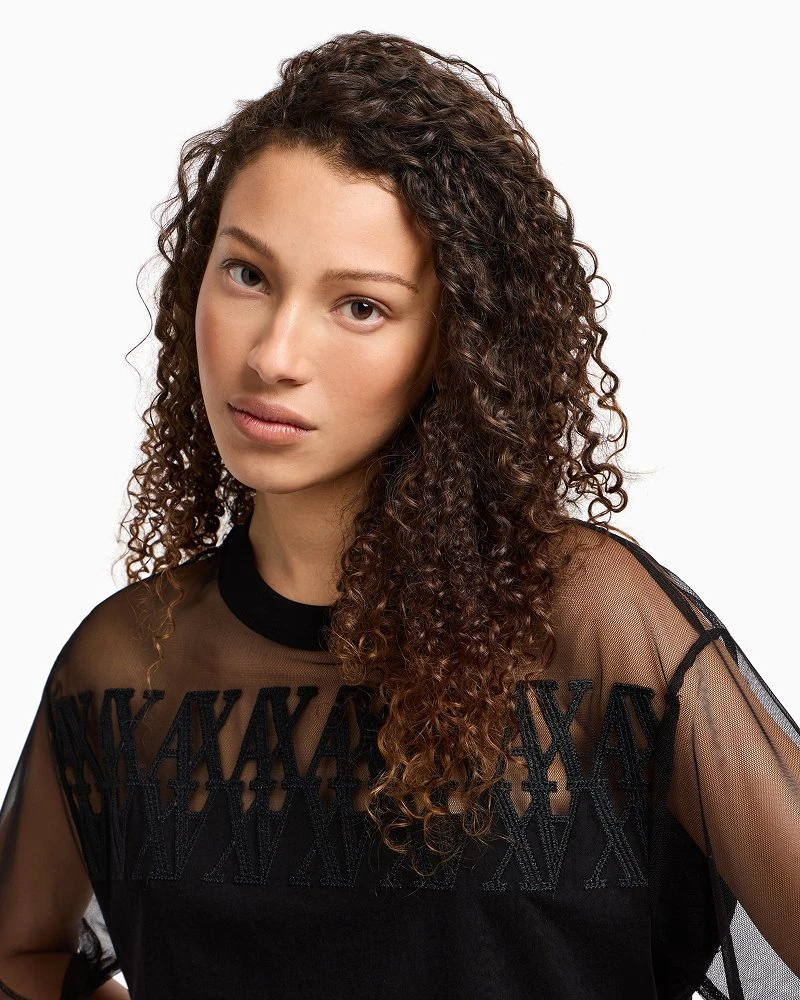Armani Exchange Women's Black T-Shirt – Casual & Stylish Spring/Summer Tee
