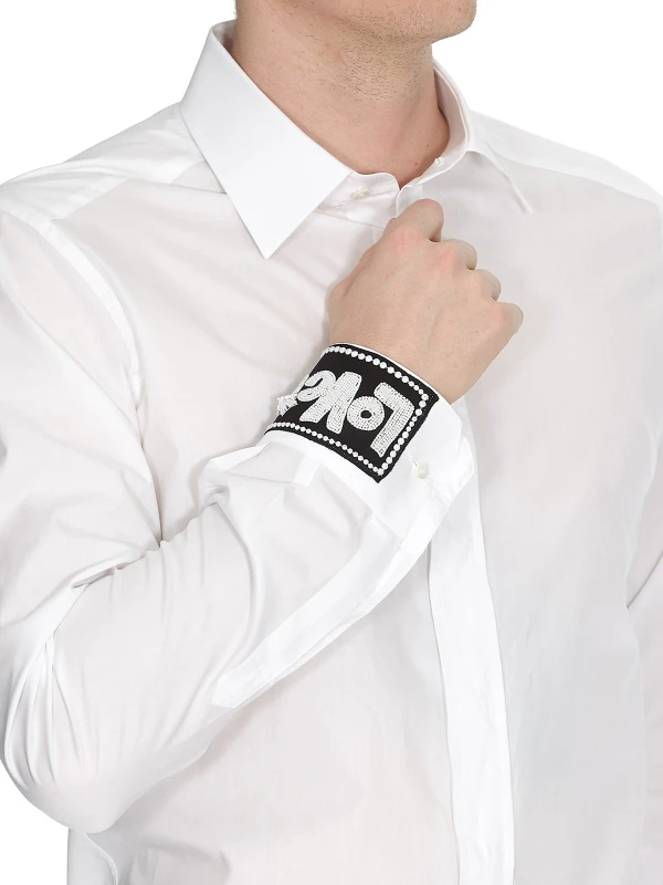 Dolce & Gabbana GOLD Slim Fit White Cotton Shirt