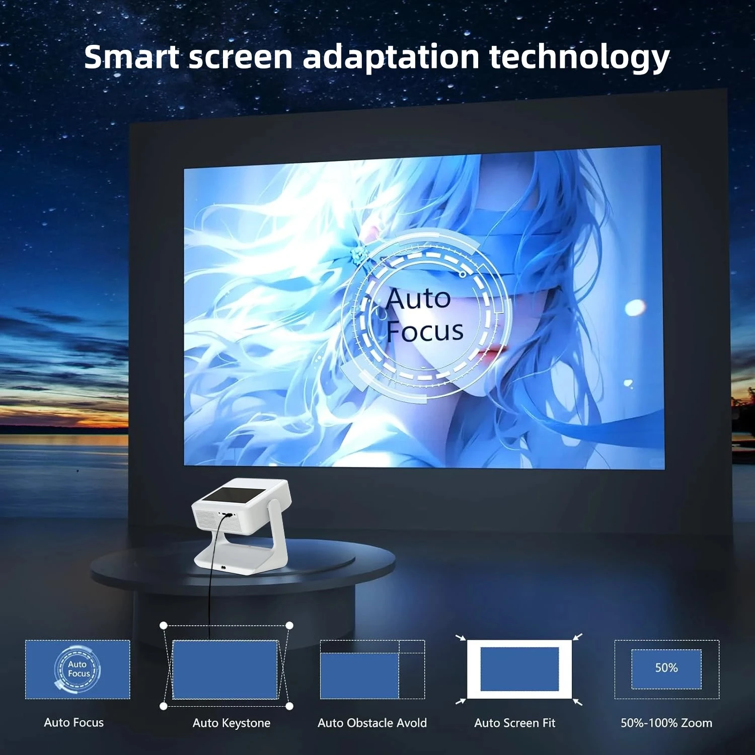 4K WiFi Projector with Dual Screen & Android OS