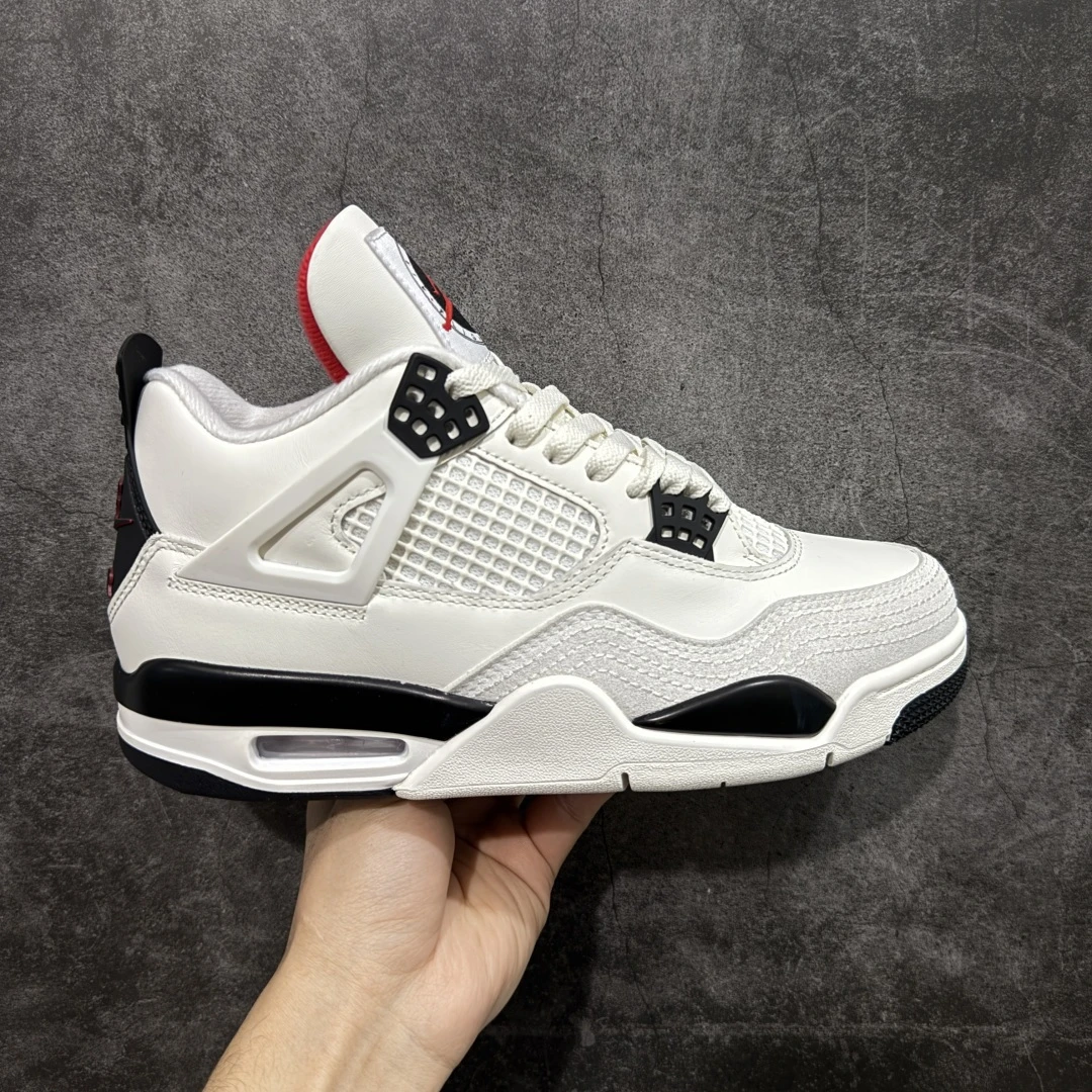 Air Jordan 4 Retro Sneakers – White Black Fire Red