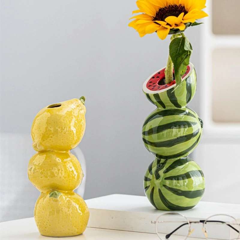 Colorful Ceramic Fruit Vase