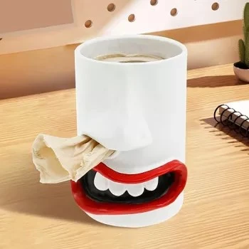 Funny Face Resin Tissue Box Cover