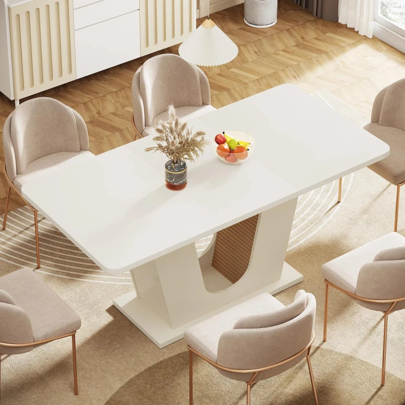 Modern Rectangular Dining Table for 4-6 People