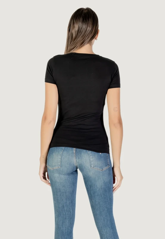 Guess Women's Black Printed T-Shirt - Chic and Comfortable