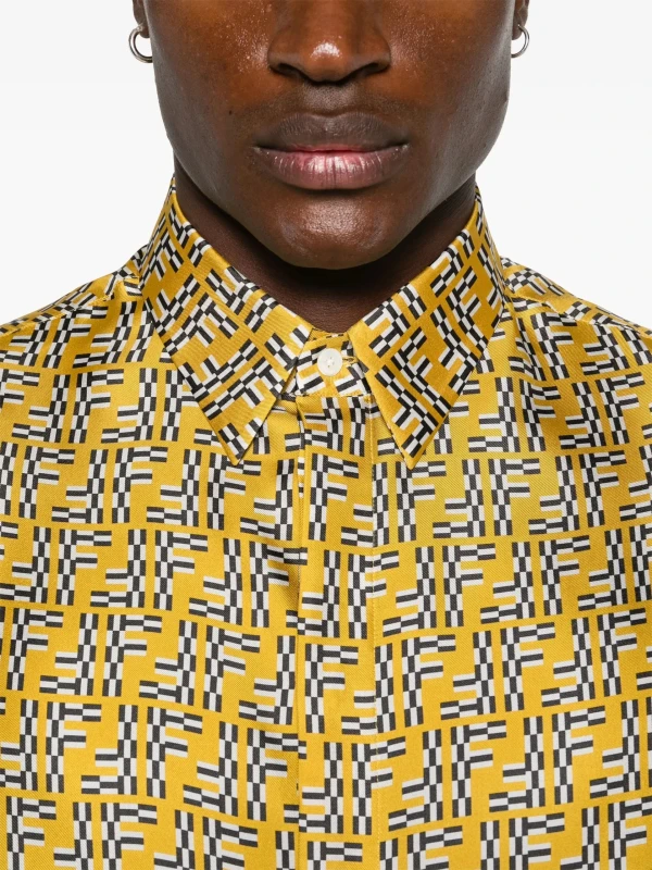 Fendi FF Labyrinth Silk Oversized Shirt