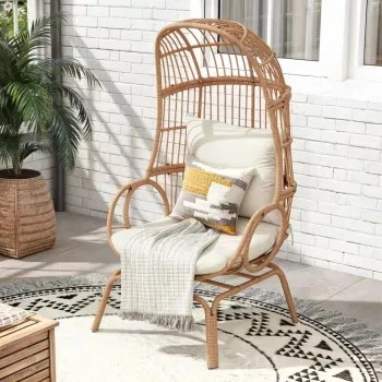 360° Swivel Wicker Egg Chair