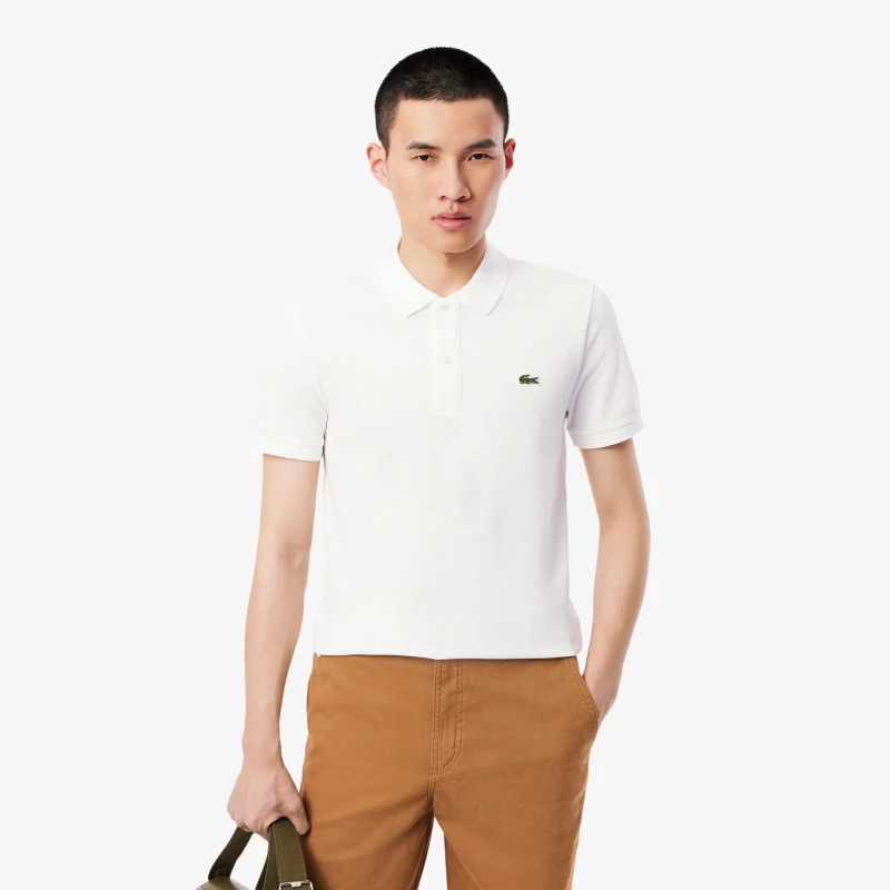 Lacoste Men's White Slim Fit L.12.12 Piqué Polo Shirt