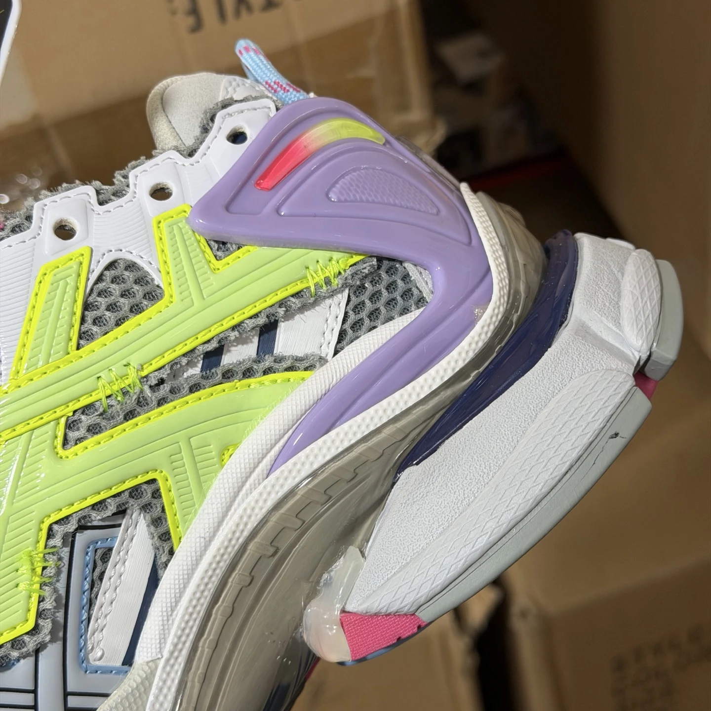 Balenciaga Track Rainbow Pastel Sneaker – White, Pink, Lavender & Neon Yellow