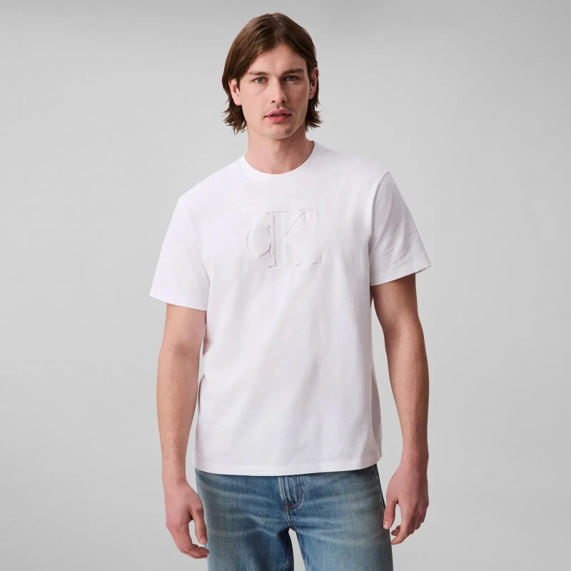 Calvin Klein Jeans Men's White Cotton T-Shirt