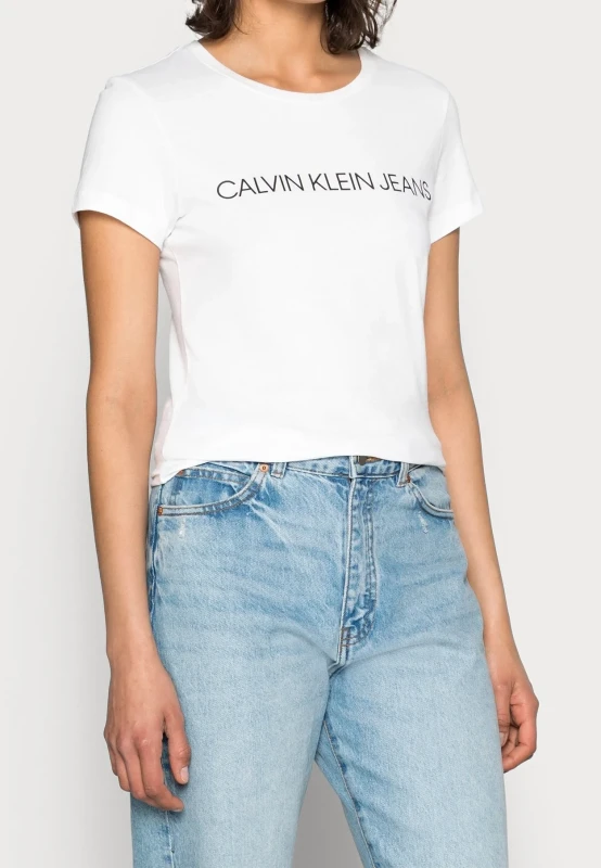 Calvin Klein Jeans Women's White Printed Cotton T-Shirt – Fall/Winter Essential