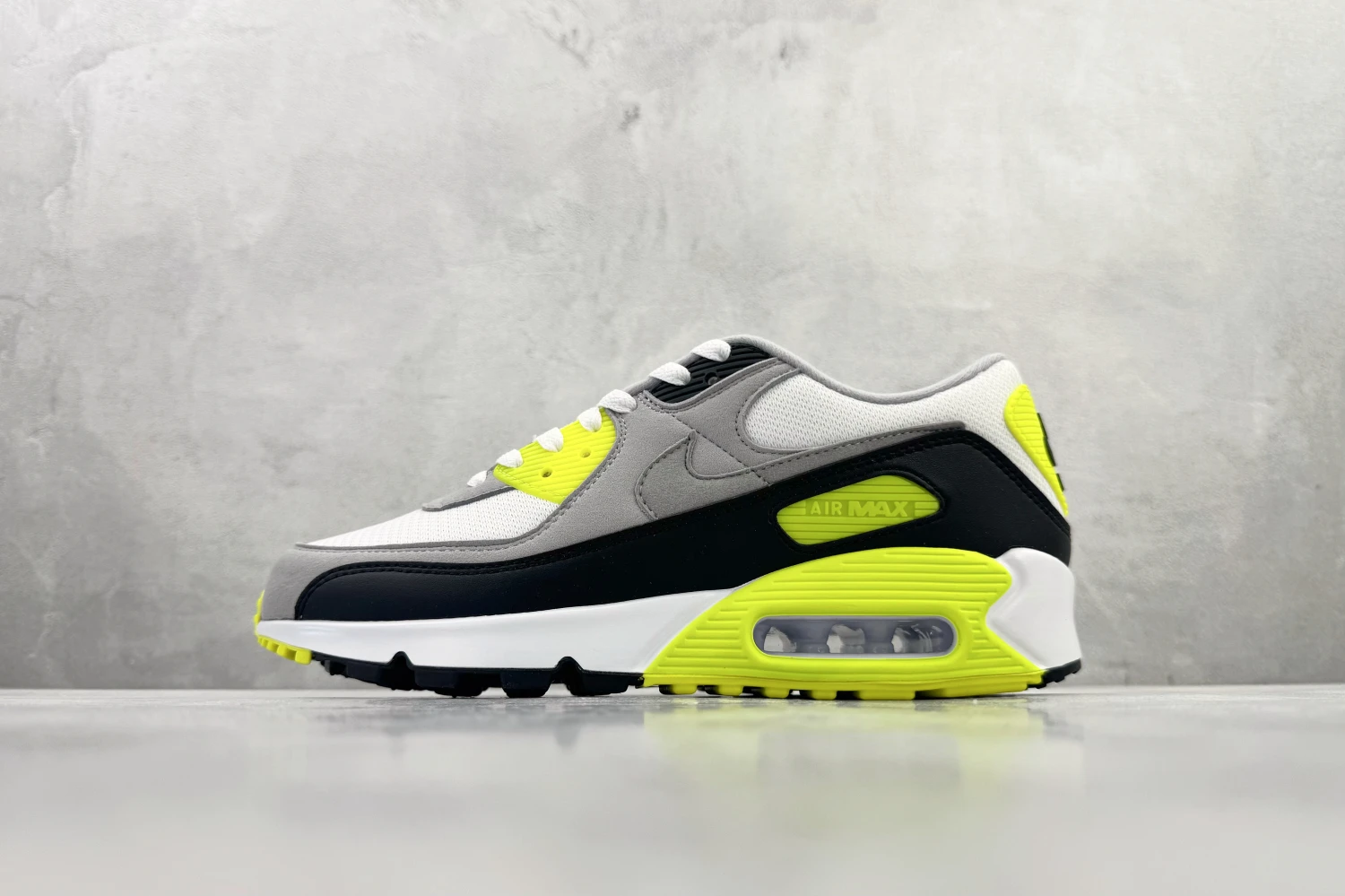 Nike Air Max 90 – White, Grey, Black & Volt Yellow
