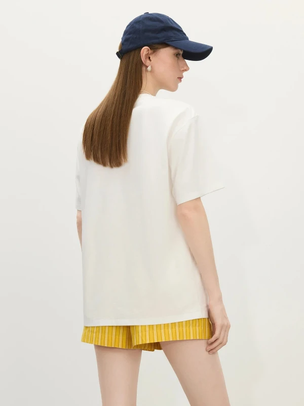 Floral Letter Print Casual T-Shirt for Women
