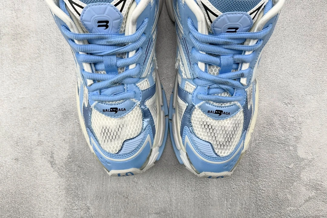 Balenciaga Runner Sky Blue White Distressed Designer Sneaker