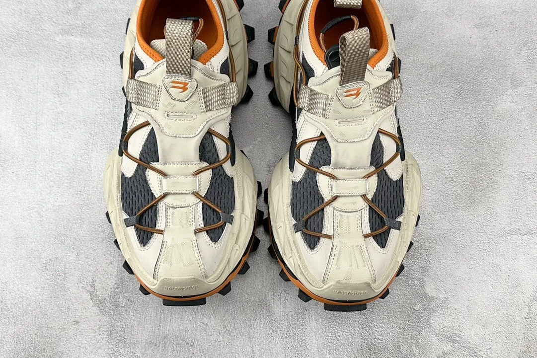 Balenciaga Track Sandal – Beige / Orange Technical Edition