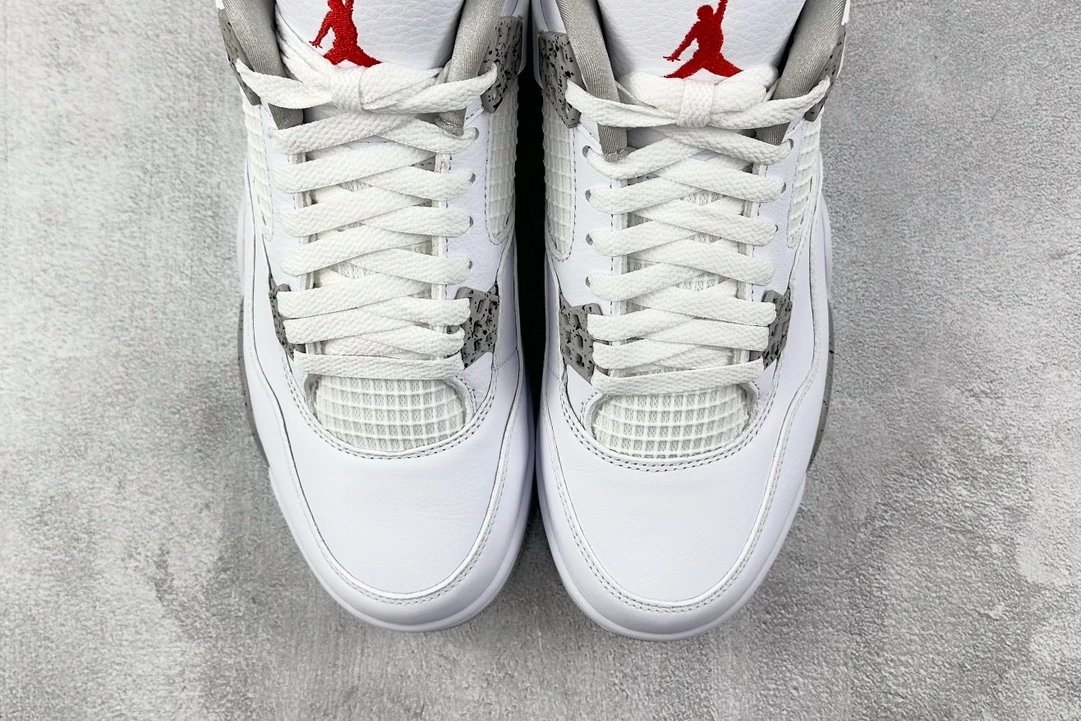 Air Jordan 4 Retro – White, Grey & Red Sneakers