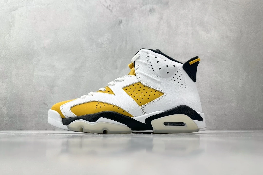 Air Jordan 6 "White Yellow" Premium Basketball Sneakers