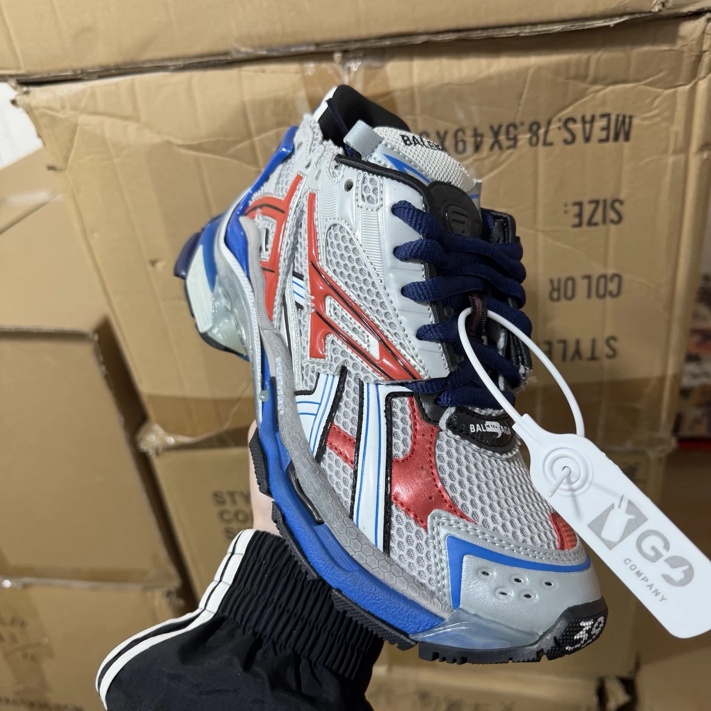 Balenciaga Track Sneaker – Silver Blue Orange Edition