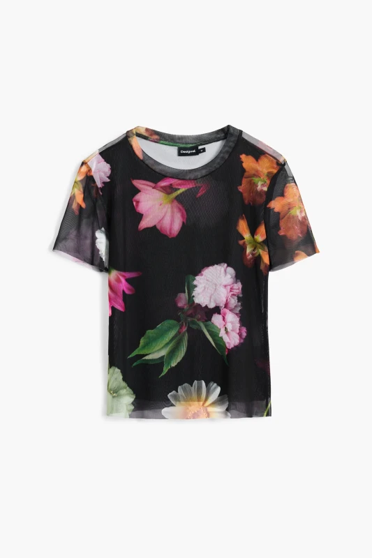 Desigual Women's Black Floral T-Shirt