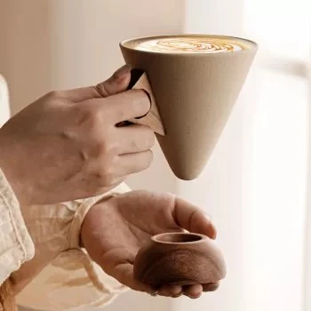 Rustic Funnel-Shaped Coffee Mug